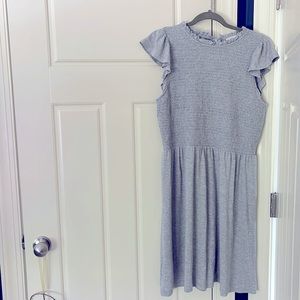 LOFT Light Blue Ruffle Sleeve Dress